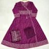 Pure Cotton Angrakha Anarkali Kurti Pant Set with Original Mirror Work & Printed Dupatta (3-Piece Festive Suit) - Image 8