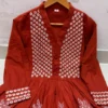 Pure Cotton Embroidered Anarkali Kurta Pant Set with Malmal Dupatta - Image 2