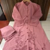Pure Cotton Embroidered Co Ord Set for Women – Mandarin Collar Tunic Top with Straight Pant (M to 3XL) - Image 7
