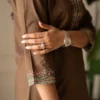 Pure Cotton Embroidered Co-ord Set for Women – Short Kurti Top with Wide-Leg Pants & Pocket (2-Piece) - Image 13