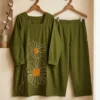 Pure Cotton Embroidered Kurti Pant Co Ord Set - Image 7