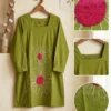 Pure Cotton Embroidered Kurti Pant Co Ord Set - Image 8