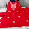 Pure Cotton Embroidered Kurti Pant Set with Dupatta – 3-Piece Straight Salwar Suit for Women | Festive & Daily Ethnic Wear - Image 4