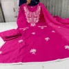 Pure Cotton Embroidered Kurti Pant Set with Dupatta – 3-Piece Straight Salwar Suit for Women | Festive & Daily Ethnic Wear - Image 5