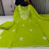 Pure Cotton Embroidered Kurti Pant Set with Dupatta – 3-Piece Straight Salwar Suit for Women | Festive & Daily Ethnic Wear - Image 8