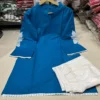 Pure Cotton Embroidered Kurti with Farshi Salwar Set for Women | 2-Piece Ethnic Suit Set - Image 3