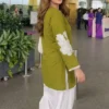Pure Cotton Embroidered Kurti with Farshi Salwar Set for Women | 2-Piece Ethnic Suit Set - Image 7
