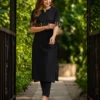 Pure Cotton Embroidered Pintuck Straight Kurti with Ankle Length Pant Set – Elegant Office & Daily Wear Co-Ord - Image 3