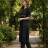 Pure Cotton Embroidered Pintuck Straight Kurti with Ankle Length Pant Set – Elegant Office & Daily Wear Co-Ord - Image 6