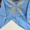 Pure Cotton Embroidered Short Peplum Kurti with Palazzo Set | Women Floral Neck Work Tunic & Flared Plazo Co-Ord Set (M to XXL) - Image 10