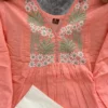 Pure Cotton Embroidered Short Peplum Kurti with Palazzo Set | Women Floral Neck Work Tunic & Flared Plazo Co-Ord Set (M to XXL) - Image 5