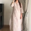 Pure Cotton Floral Aari Work Straight Kurti with Cotton Flex Palazzo Set | Elegant Daily & Office Wear 2-Piece Suit