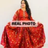 Pure Cotton Floral Printed Gopi Dress Set | Short Kurti, Flared Skirt & Dupatta 3-Piece Ethnic Set - Image 2