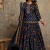 Pure Cotton Floral Printed Gopi Dress Set | Short Kurti, Flared Skirt & Dupatta 3-Piece Ethnic Set - Image 3
