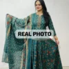 Pure Cotton Floral Printed Gopi Dress Set | Short Kurti, Flared Skirt & Dupatta 3-Piece Ethnic Set - Image 7