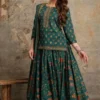 Pure Cotton Floral Printed Gopi Dress Set | Short Kurti, Flared Skirt & Dupatta 3-Piece Ethnic Set - Image 8