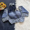 Pure Cotton Hand Block Print Padded Readymade Blouse | Designer Back Tie Sweetheart Neck Saree Choli (Wholesale) - Image 5