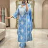 Pure Cotton Heavy Thread Embroidery Kurti Pant Set with Dupatta – Festive Straight Suit Set - Image 10