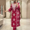 Pure Cotton Heavy Thread Embroidery Kurti Pant Set with Dupatta – Festive Straight Suit Set - Image 6