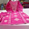 Pure Cotton Heavy Thread Embroidery Kurti Pant Set with Dupatta – Festive Straight Suit Set - Image 7