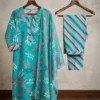 Pure Cotton Jaipuri Discharge Print Kurti Pant Set with Dupatta – 3 Piece Suit for Women - Image 6