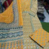 Pure Cotton Jaipuri Hand Block Print Kurti Pant Set with Cotton Dupatta | Hand Mirror Work Festive 3-Piece Suit - Image 14