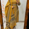 Pure Cotton Jaipuri Hand Block Print Kurti Pant Set with Cotton Dupatta | Hand Mirror Work Festive 3-Piece Suit - Image 2