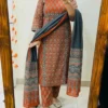Pure Cotton Jaipuri Hand Block Print Kurti Pant Set with Cotton Dupatta | Hand Mirror Work Festive 3-Piece Suit - Image 20