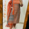 Pure Cotton Jaipuri Hand Block Print Kurti Pant Set with Cotton Dupatta | Hand Mirror Work Festive 3-Piece Suit - Image 4