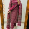 Pure Cotton Jaipuri Hand Block Print Kurti Pant Set with Cotton Dupatta | Hand Mirror Work Festive 3-Piece Suit - Image 5