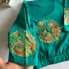 Pure Cotton Lycra Stretchable Slip-On Saree Blouse | Kalamkari Peacock & Tree of Life Print Round Neck Readymade Blouse with Elasticated Waistband - Image 12