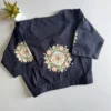 Pure Cotton Lycra Stretchable Slip-On Saree Blouse | Kalamkari Peacock & Tree of Life Print Round Neck Readymade Blouse with Elasticated Waistband - Image 9