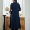 Pure Cotton Pleated Flared Kurti with Pant Set – Embroidered Floral & Sequin 2-Piece Co-ord Suit - Image 13