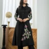 Pure Cotton Pleated Flared Kurti with Pant Set – Embroidered Floral & Sequin 2-Piece Co-ord Suit - Image 8