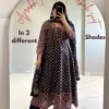 Pure Cotton Printed Flared Anarkali Kurta Pant Set with Dupatta | Sequin Katha Work Festive 3-Piece Suit - Image 5