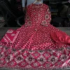 Pure Cotton Printed Flared Anarkali Kurta Pant Set with Dupatta | Sequin Katha Work Festive 3-Piece Suit - Image 8