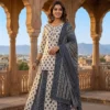 Pure Cotton Printed Gopi Style Kurti Skirt Set With Dupatta - Image 10