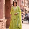 Pure Cotton Printed Gopi Style Kurti Skirt Set With Dupatta - Image 11