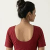 Pure Cotton Readymade Saree Blouse – Front Hook, Round Deep Back Neck Plain Blouse (Multi-Color) - Image 2