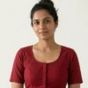 Pure Cotton Readymade Saree Blouse – Front Hook, Round Deep Back Neck Plain Blouse (Multi-Color) - Image 3