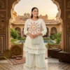 Pure Cotton Schiffli Kurti Pant Set with Mulmul Tie-Dye Dupatta | Hand Embroidered Party Wear Suit Set for Women - Image 13