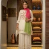 Pure Cotton Schiffli Kurti Pant Set with Mulmul Tie-Dye Dupatta | Hand Embroidered Party Wear Suit Set for Women - Image 14