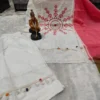 Pure Cotton Schiffli Kurti Pant Set with Mulmul Tie-Dye Dupatta | Hand Embroidered Party Wear Suit Set for Women - Image 3