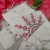 Pure Cotton Schiffli Kurti Pant Set with Mulmul Tie-Dye Dupatta | Hand Embroidered Party Wear Suit Set for Women - Image 6