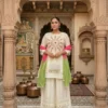 Pure Cotton Schiffli Kurti Pant Set with Mulmul Tie-Dye Dupatta | Hand Embroidered Party Wear Suit Set for Women - Image 7