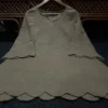 Pure Cotton Slub Co-Ord Set for Women | Scallop Cutwork Tunic Top with Flared Palazzo Pants 2-Piece Set - Image 3