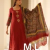 Pure Cotton Straight Kurta Pant Set with Printed Dupatta | Kantha Stitch & Patchwork Yoke Daily Wear 3-Piece Suit (M–3XL)
