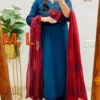 Pure Cotton Straight Kurta Pant Set with Printed Dupatta | Kantha Stitch & Patchwork Yoke Daily Wear 3-Piece Suit (M–3XL) - Image 10