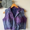 Pure Ikkat Handloom Cotton Collar Blouse – Padded Front-Open Readymade Blouse for Office Wear (Size 34-42 Alterable) - Image 11