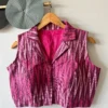 Pure Ikkat Handloom Cotton Collar Blouse – Padded Front-Open Readymade Blouse for Office Wear (Size 34-42 Alterable) - Image 21